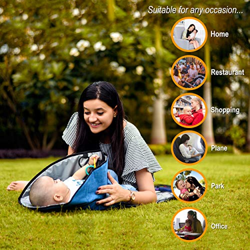 Actualizado Manos limpias Cambiador Portátil de Pañales para Bebé Impermeable, Kit Colchoneta Cambiador Bebe de Viaje, Bolso Ligera Esterilla Lavable de Quita y Pon, colchon Completamente Acolchado