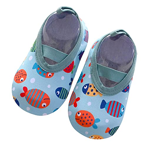 AioTio Zapatillas Bebé para Niña y Niño Zapatos Bebe Primeros Pasos Zapatos Bebe Recien Nacido Transpirables Suaves Antideslizantes Zapatos para Bebé Zapatillas Casa Niño(Pescado, 18-24 Meses)