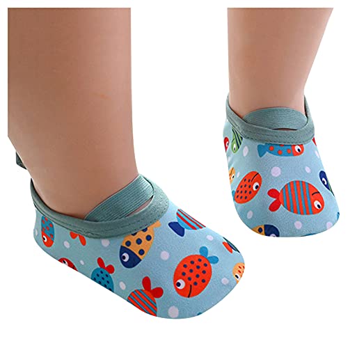 AioTio Zapatillas Bebé para Niña y Niño Zapatos Bebe Primeros Pasos Zapatos Bebe Recien Nacido Transpirables Suaves Antideslizantes Zapatos para Bebé Zapatillas Casa Niño(Pescado, 18-24 Meses)