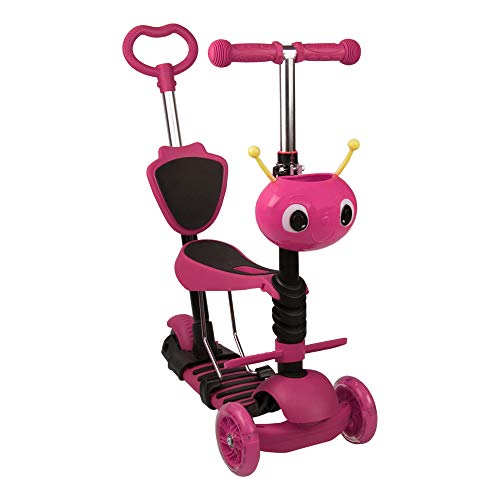 Airel Patinete 2 en 1 | Patinete Reversible | Patinete de 3 Ruedas | Scooter 2 en 1 | Correpasillos Bicicleta Niños (Rosa-1)