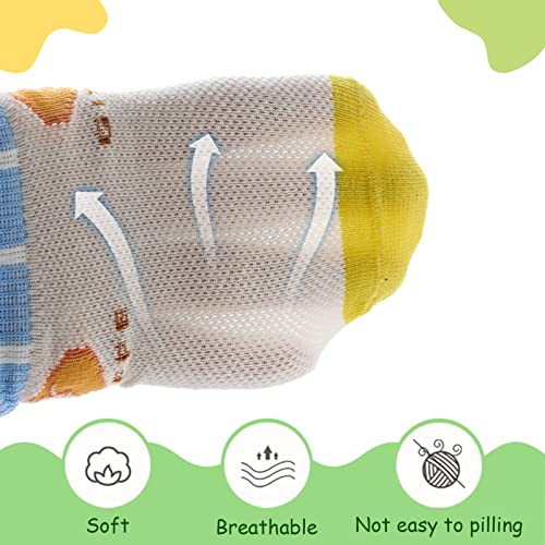 Aivtalk Niños Bebés 5 Pares de Calcetines Cortos Antideslizantes Calcetines de Verano Infantiles Lindo Transpirable Absorbente Desodorante - 1-3 Años