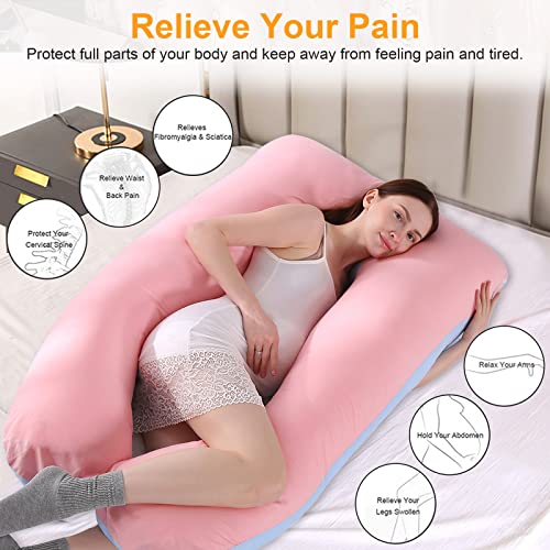 Almohada de Embarazo, Almohada Extragrande para Adultos, Almohada Corporal para Maternidad y Sleep Confort, Almohada en Forma de u , con Funda extraíble y Lavable