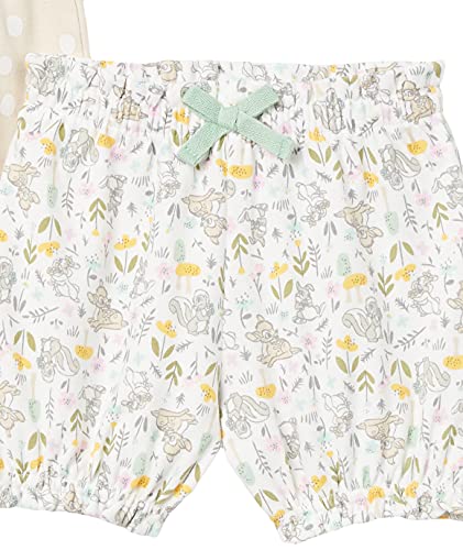 Amazon Essentials Baby Disney Ruffle Bloomer Shorts Pantalones Cortos, Paquete de 3 Bambi Nature, 24 Meses, Pack de 3