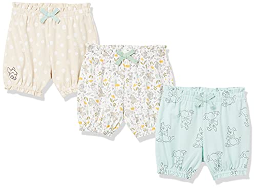 Amazon Essentials Baby Disney Ruffle Bloomer Shorts Pantalones Cortos, Paquete de 3 Bambi Nature, 24 Meses, Pack de 3