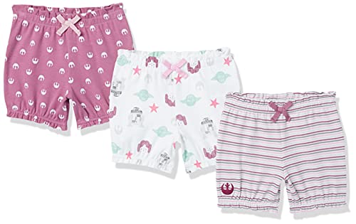 Amazon Essentials Baby Disney Ruffle Bloomer Shorts Pantalones Cortos, Paquete de 3 Star Wars Tiny Rebel, 24 Meses, Pack de 3