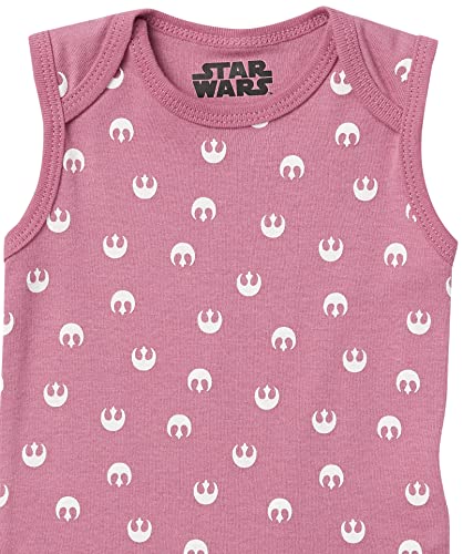 Amazon Essentials Baby Disney Star Wars Marvel Sleeveless Bodysuits Body, Paquete de 6 Tiny Rebel, 12 Meses, Pack de 6