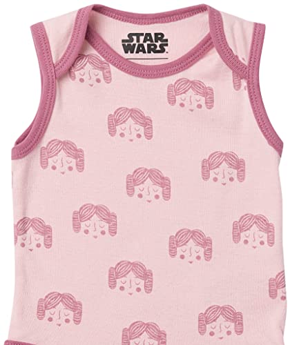 Amazon Essentials Baby Disney Star Wars Marvel Sleeveless Bodysuits Body, Paquete de 6 Tiny Rebel, 12 Meses, Pack de 6