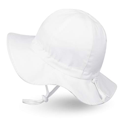 Ami&Li tots Niña Sombrero de Sol ala Ancha Ajustable Sombrero Protección Solar UPF 50 para Bebés, Niñas Niños Infantil Pequeñito Unisexo - M: Marfil Blanco