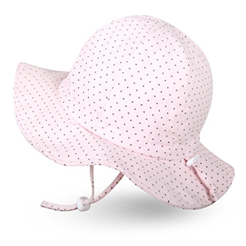 Ami&Li tots Sombrero de Sol para Bebés, Niñas Niños Infantil Pequeñito Unisexo Ajustable ala Ancha Sombrero Protección Solar UPF 50 Unisexo - M: Lunares Rosa Espeso