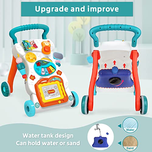 Andador 2 en 1 para bebés de 6 a 36 meses, andador para niños pequeños, centro de actividades educativas, tablero de juegos desmontable, regalo para niños y niñas