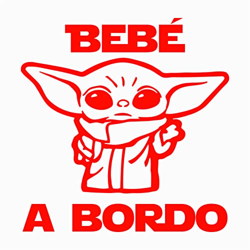 Artstickers Pegatina Bebe a Bordo (15 x 15cm). Pegatina Bebe a Bordo Pegatina Baby on Board. Pegatina Yoda (Rojo, ESPAÑOL)