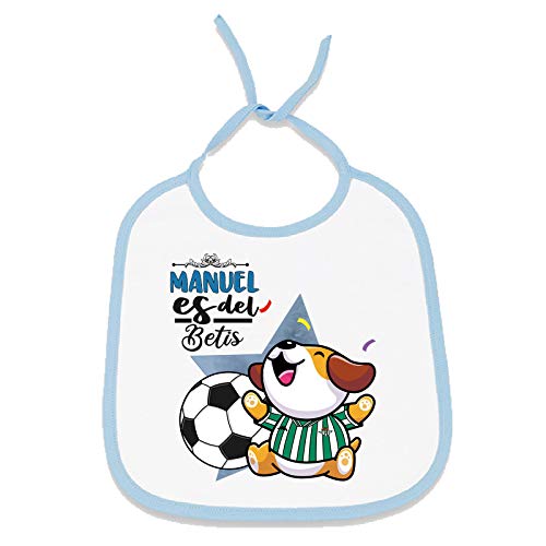 Babero personalizado nombre de bebé equipo de fútbol, niño y niña (R. Betis, Niño)