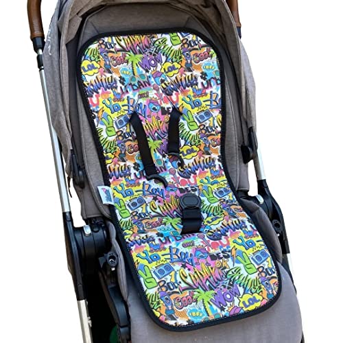 BabyCANGAROO® Cojín Bebe Colchoneta Silla Paseo Universal Transpirable y Asiento de Carro doble lado 100% Algodón