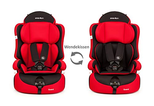 BABYLON Silla Coche Grupo 1 2 3 Guard. Silla coche para Niños 9-36 kg, silla coche bebe (1 a 12 años). Silla bebe coche sin isofix ECE R44 /0 rojo