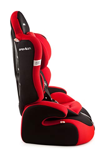 BABYLON Silla Coche Grupo 1 2 3 Guard. Silla coche para Niños 9-36 kg, silla coche bebe (1 a 12 años). Silla bebe coche sin isofix ECE R44 /0 rojo