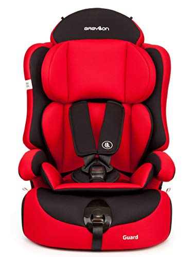 BABYLON Silla Coche Grupo 1 2 3 Guard. Silla coche para Niños 9-36 kg, silla coche bebe (1 a 12 años). Silla bebe coche sin isofix ECE R44 /0 rojo