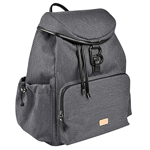 BÉABA, Bolso cambiador, Mochila cambiador, Gran capacidad 22 L, 13 bolsillos, Numerosos accesorios, Máxima comodidad, Impermeable, Bolsa Vancouver, Gris Oscuro