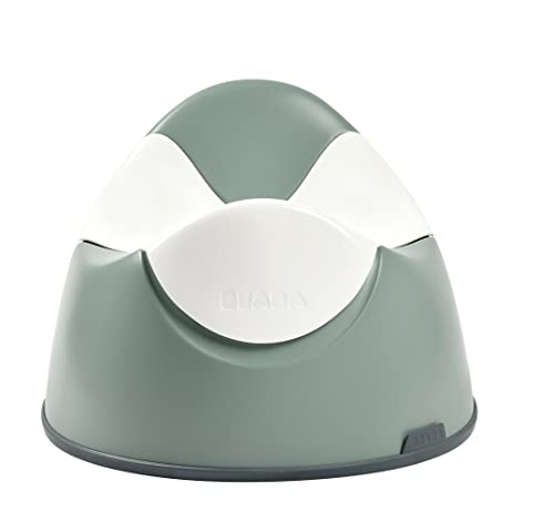 BÉABA Orinal de Aprendizaje Bebé, WC Ergonómico para Niños, Antideslizante, Higiénico, Fácil de limpiar, Asas de agarre en la taza, Fabricado en Francia, Verde Salvia