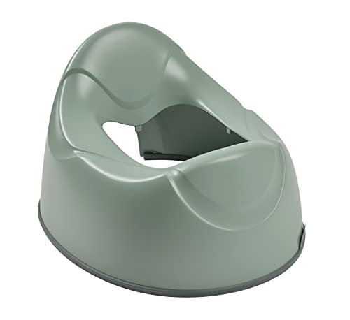 BÉABA Orinal de Aprendizaje Bebé, WC Ergonómico para Niños, Antideslizante, Higiénico, Fácil de limpiar, Asas de agarre en la taza, Fabricado en Francia, Verde Salvia