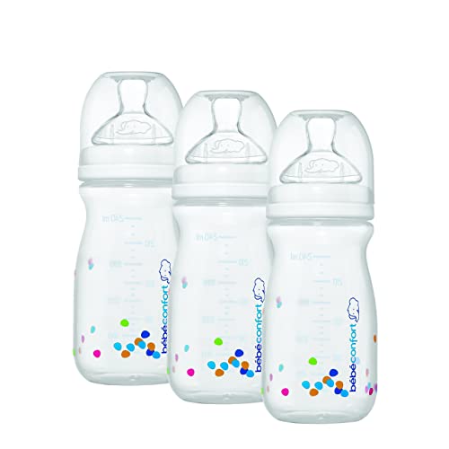 Bébé Confort - Botellas Natural Comfort polipropileno, 240 ml, paquete de 3 piezas, color: Blanco