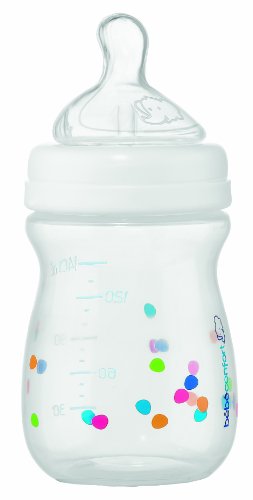 bebe confort, Set de regalo para la alimentación del recién nacido, 1 botella de 140 ml, 240 ml 1 botella, 1 babero, 1 succhietta, blanco (Confettis blanc)