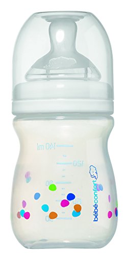 bebe confort, Set de regalo para la alimentación del recién nacido, 1 botella de 140 ml, 240 ml 1 botella, 1 babero, 1 succhietta, blanco (Confettis blanc)