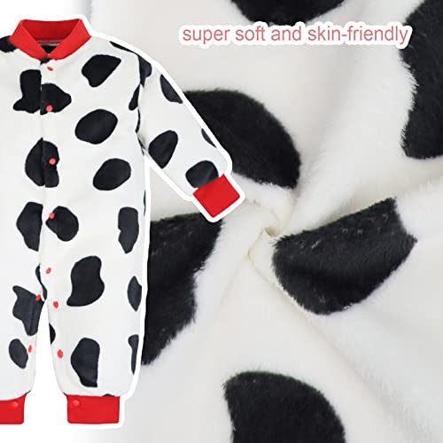 Bebé Mamelucos Mono Fleece Pijama Manga Larga Ropa Peleles Abrigo Niños Niñas Trajes Regalo 3-6 Meses (Vacas)