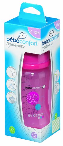 Bebeconfort 2012 Collection 30000686 - Biberón de maternidad (polipropileno, silicona, 270 ml), color rosa