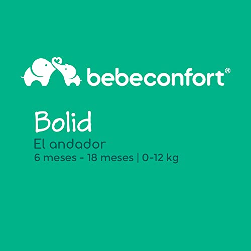 Bebeconfort Bolid Andador bebé primeros pasos, 3 alturas regulables, Centro de actividades con 12 melodías, asiento acolchado, Base Antivuelco, para niños 6 meses – 12 kg, Color Warm Grey