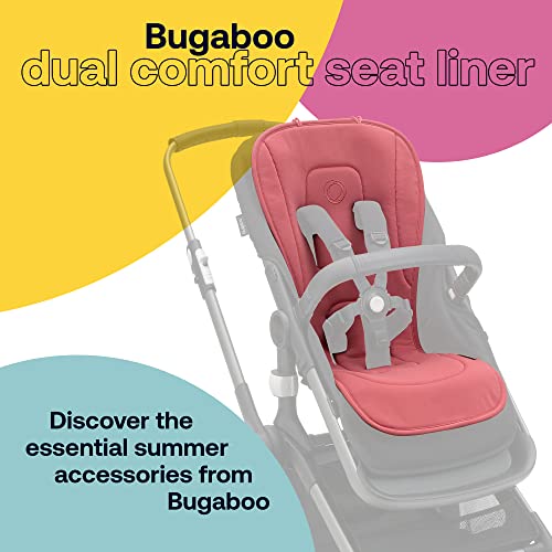 Bugaboo Colchoneta Doble Confort para carritos, Comodidad para todas las estaciones, Ajuste mejorado, Compatible con todos los carritos Bugaboo, Reversible, Malla 3D supersuave, Sunrise Red