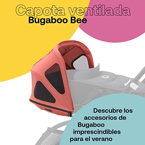 Capota Bugaboo Bee ventilada, extensible para una protección adicional y una protección solar óptima, repelente al agua, compatible con todos los carritos Bugaboo Bee, Sunrise Red