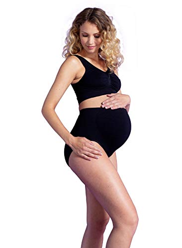 Carriwell Calzoncillos, Bragas De Maternidad De Apoyo Para Las Mujeres Embarazadas, Escritos Sin Costuras Maternidad Hechos De Microfibra Transpirable Mujeres[Negro][Medio]