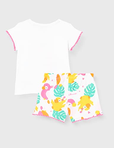 Chicco Completo per Bambina con t-Shirt a Maniche Corte e Shorts Pantalones, 064, 80 cm Bebé-Niñas