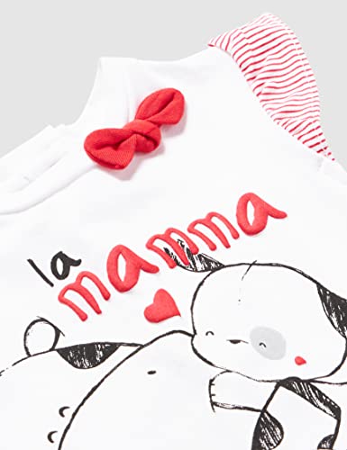 Chicco Pagliaccetto a Maniche Corte per Bambina Juego de Pijama, Color Blanco, 9 Mes para Bebés