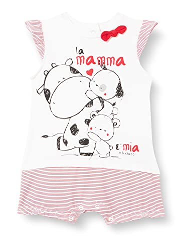 Chicco Pagliaccetto a Maniche Corte per Bambina Juego de Pijama, Color Blanco, 9 Mes para Bebés