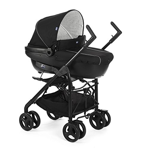 Chicco Trío Sprint - Sistema de paseo y viaje 3 en 1, capazo/carrito/coche, color negro