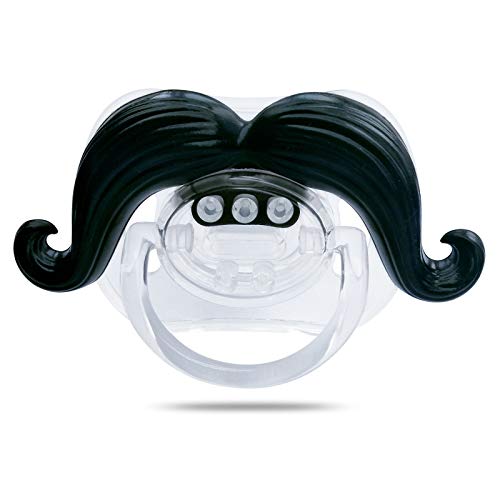 Chupete de Bigote para Bebé,3 Pack Divertido Chupete de Silicona Suave Chupete con Diseño de Bigote Mustaches Pacifiers para Bebé Recien Nacido 0-3 Años de Edad