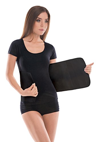 Cinturón elástico postoperatorio abdominal 24cm / Faja postparto y postoperatorio/Apoyo de los músculos abdominales y lumbosacro/Unisex/Small Negro