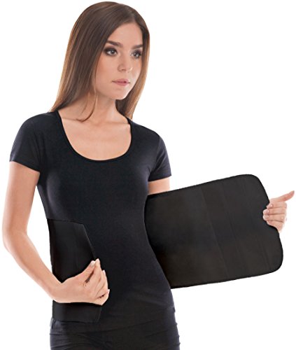 Cinturón elástico postoperatorio abdominal 24cm / Faja postparto y postoperatorio/Apoyo de los músculos abdominales y lumbosacro/Unisex/Small Negro