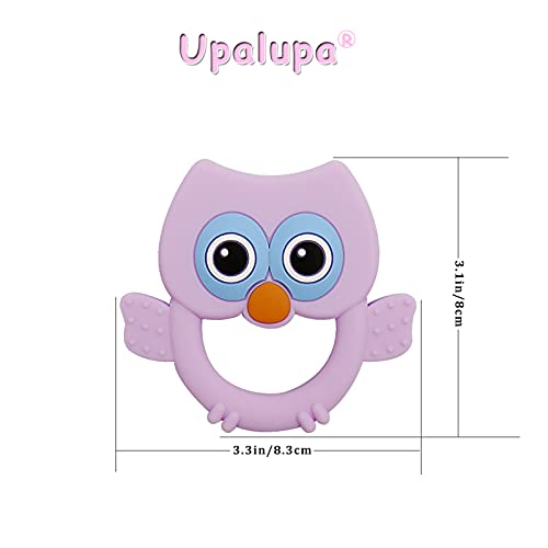 Clip Chupete Bebé Personalizado con Nombre Lovey Silicona Búho Juguetes Calmantes Cuentas Letras Soporte Clip Chupete Masticable para Bebés Recién Nacidos Sin BPA para Niños Niñas - Morada