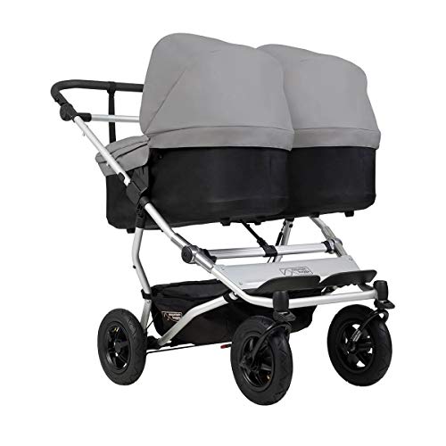 Cochecito Mountain Buggy Duet buggy V3 como cochecito de doble asiento + 2 capazos – Plata