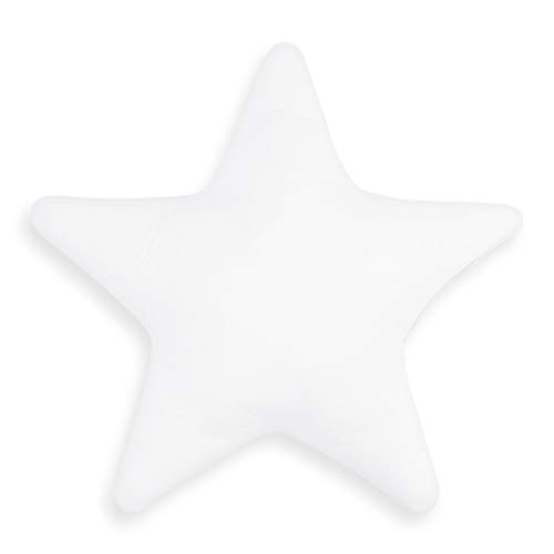 Cojín decorativo con forma de estrella, aprox. 60 cm, para habitación de los niños, cojín decorativo con relleno para dormitorio, habitación de bebé, niña, niño, color blanco