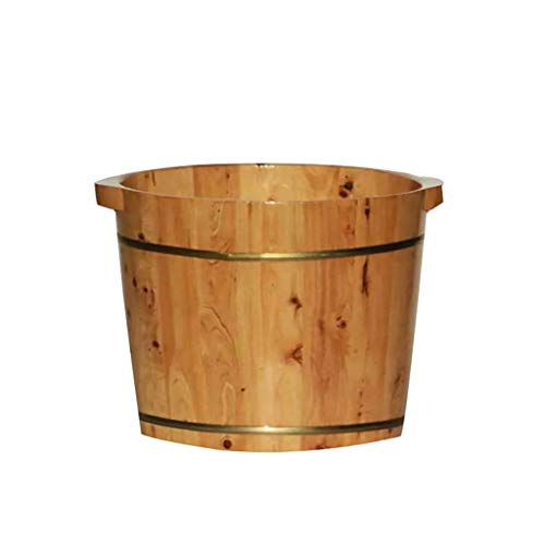 COLiJOL Barril de Baño de Pies, Barril de Baño de Pies de Madera Iza, Bañera de Madera de Aguas Termales, Lavabo de Masaje de Pies, 2 Tamaños (Tamaño: S),S,S