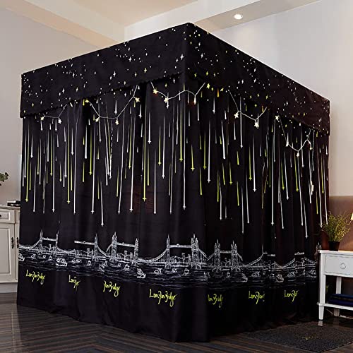 Cortinas De Cama con Dosel De Cuatro Esquinas,Mosquitera,Cubierta De Dosel,Decoración De Dormitorio a Prueba de luz a Prueba de Viento,para Niños Y Niñas H,6ft