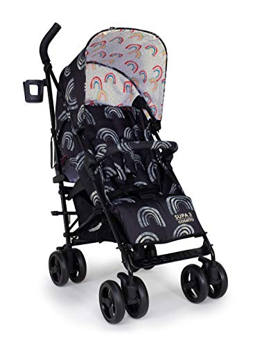 Cosatto Silla de paseo Supa 3 – Cochecito ligero desde el nacimiento hasta 25 kg – Paraguas plegable, cesta de la compra grande, saco de dormir, arco iris nocturno