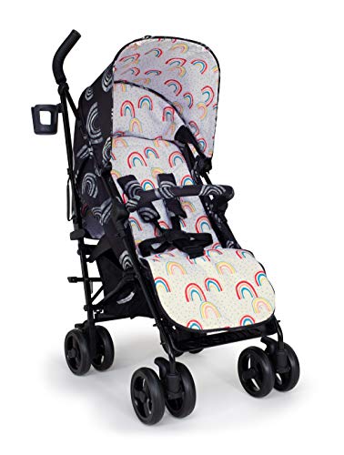 Cosatto Silla de paseo Supa 3 – Cochecito ligero desde el nacimiento hasta 25 kg – Paraguas plegable, cesta de la compra grande, saco de dormir, arco iris nocturno