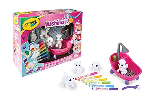 Crayola Washimals - Juego de actividades con bañera para colorear y bañar a los cachorros, actividades creativas para niños, edad 3, 4, 5, 6