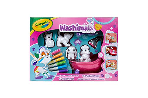 Crayola Washimals - Juego de actividades con bañera para colorear y bañar a los cachorros, actividades creativas para niños, edad 3, 4, 5, 6