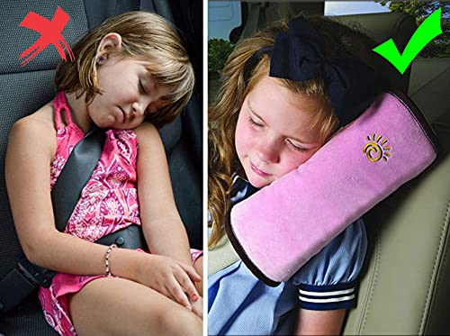 Crazy Bean 4pcs Almohadillas para Cinturón de Seguridad Protector Cinturon Coche Niños Almohadillas Protectores de Coche Hombro Cinturón de Seguridad para Niño