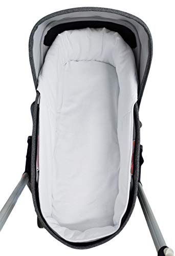 Cubre capazo o funda para capazo compatible con Bugaboo Bee acolchada + sábana bajera (Blanco)